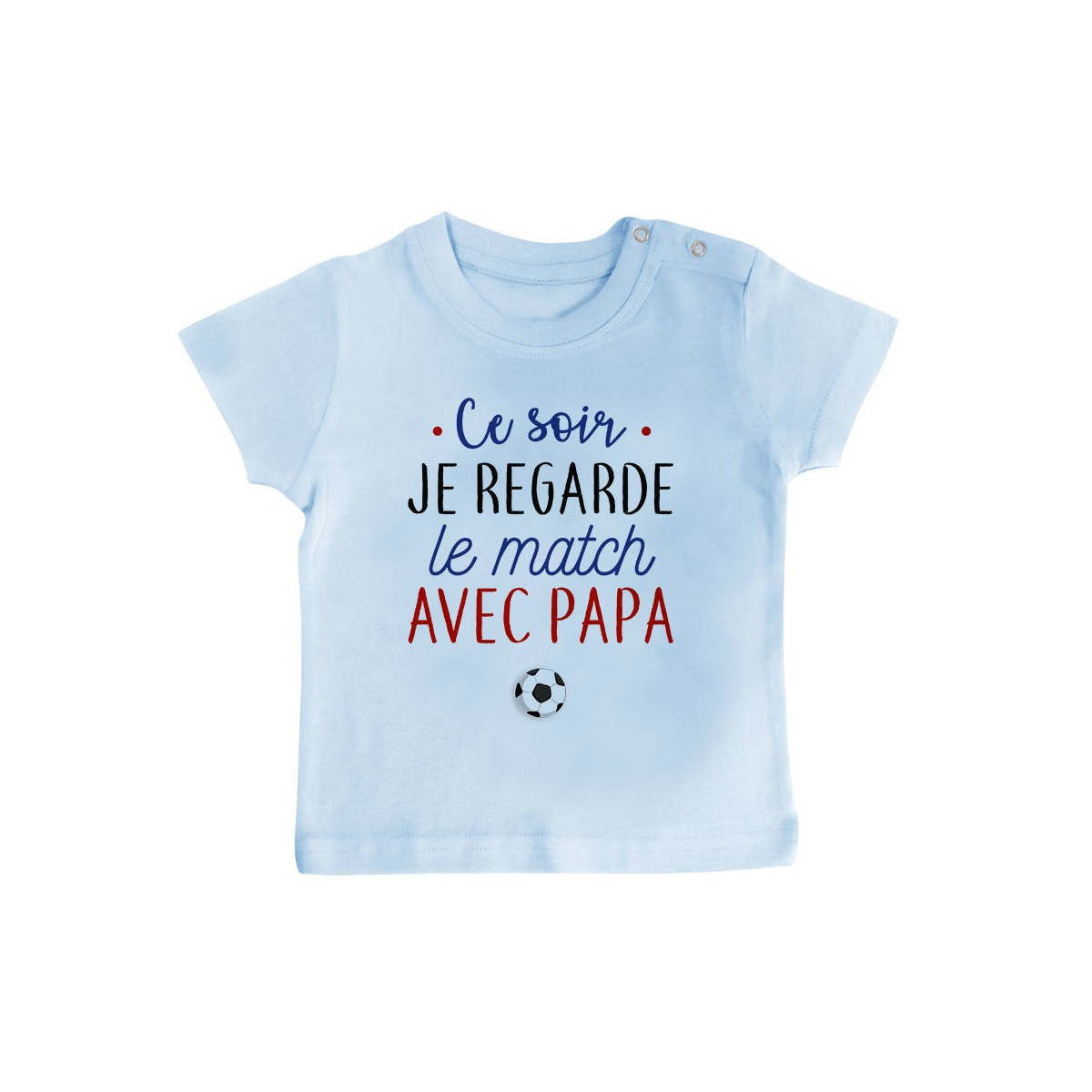 T-Shirt bébé Je regarde le foot avec papa